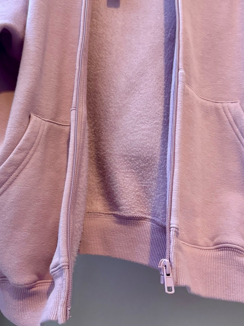 NWT🌸 SKIMS Dusk Pink Classic Cotton Fleece Zip Up Hoodie Jacket Sz M Medium New - Picture 6 of 7